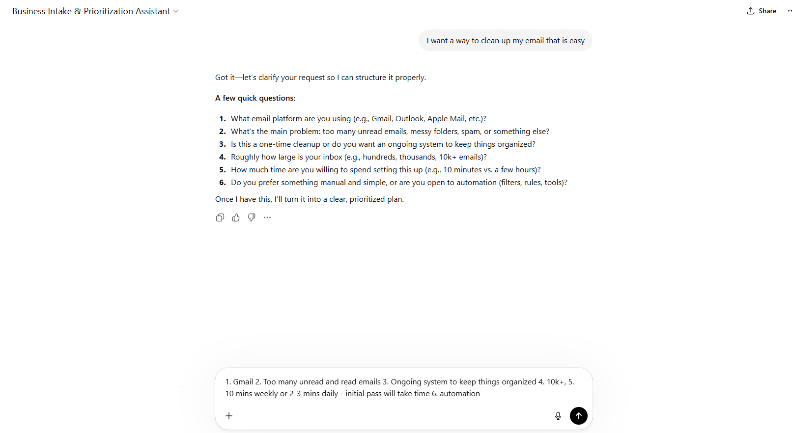 User answers providing detail.